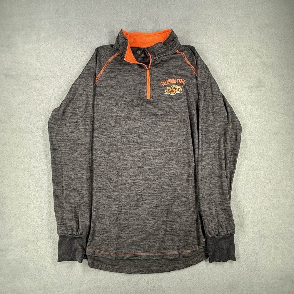 Oklahoma State Cowboys OSU Colosseum‎ Pullover XL Gray 1/4 Zip Lightweight